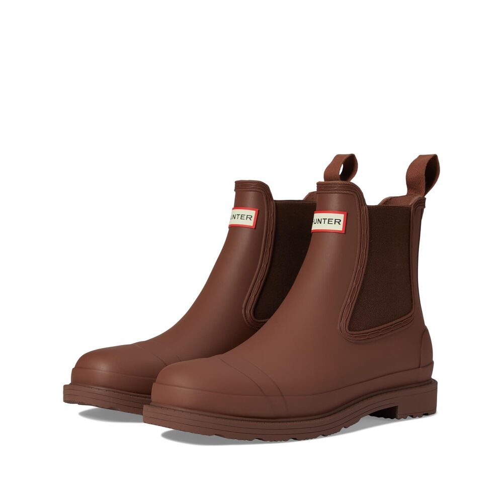 Hunter Boots Men's Commando Chelsea Boots, Brown Brush/BrownBolt, 13 Medium US
